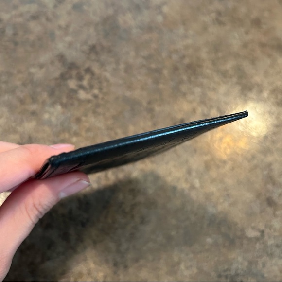 Christian Dior Black Leather Logo Engraved Card Case NWOT - Picture 5 of 9